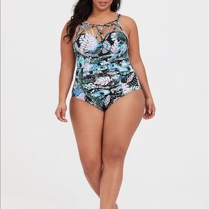 Torrid Tropical Slim Fit Push Up One Piece